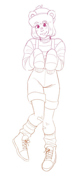 A cute panda girl sketch.