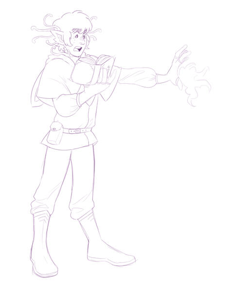 Magical elf character shooting magic.